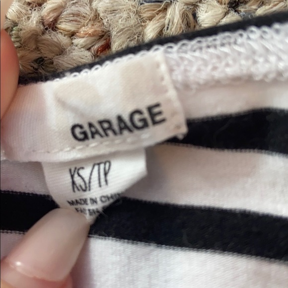 black and white stripped cropped tank - Picture 3 of 5